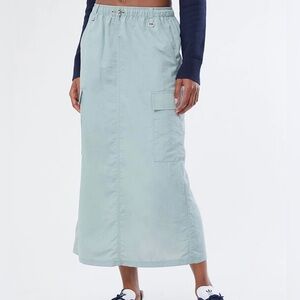 Long blue skirt with back split